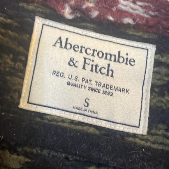 Abercrombie & Fitch Geometric Boho Long Hooded Cardigan with Pockets - Picture 7 of 8